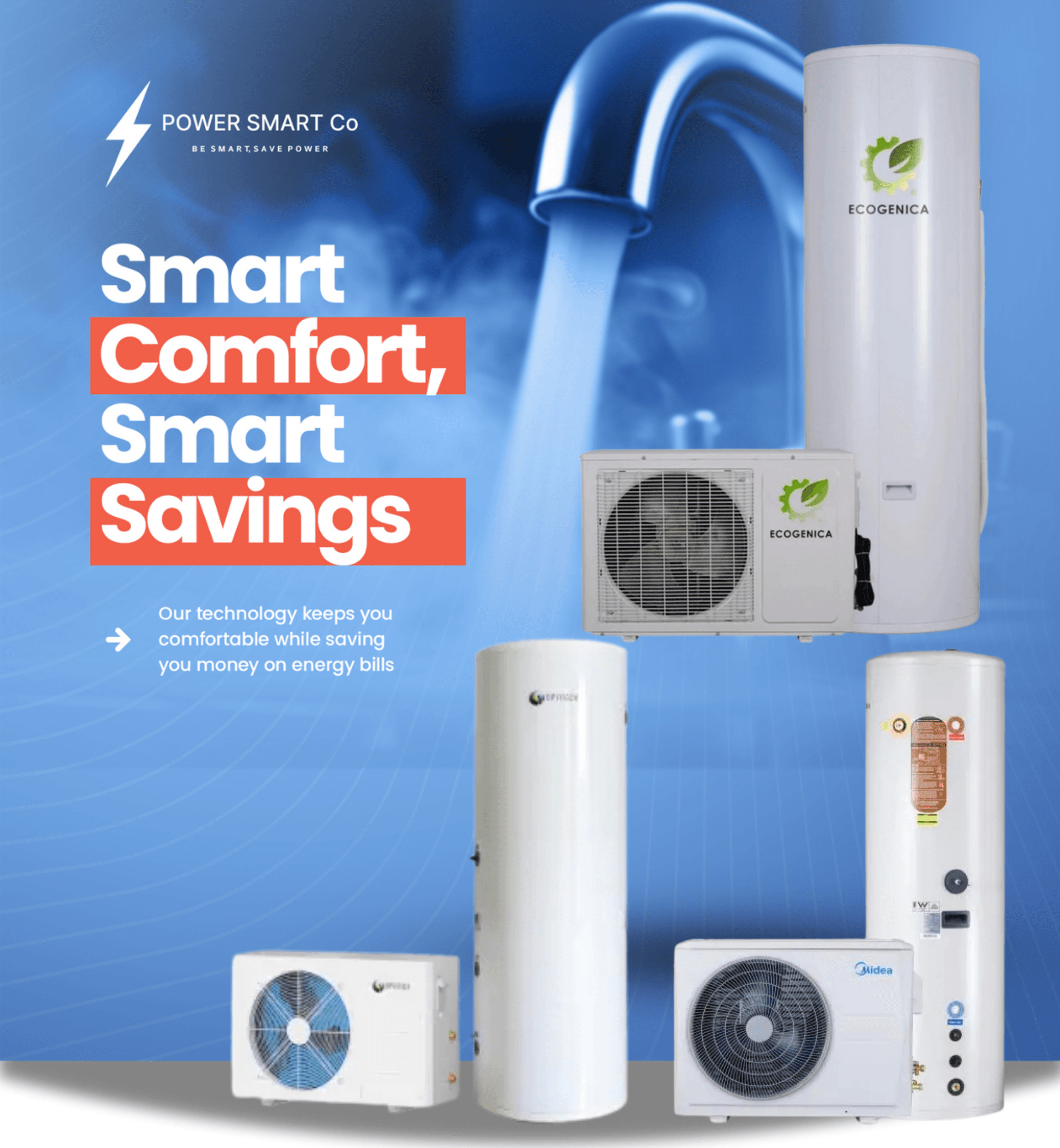 Heat pump hot water systems from PowerSmart Co